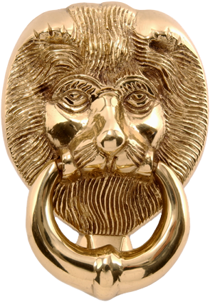 4” Lions Head Door Knocker - Lion (555x555), Png Download