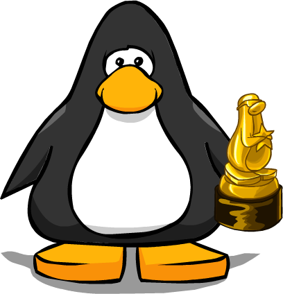 Gold Award From A Player Card - Penguin From Club Penguin (408x424), Png Download
