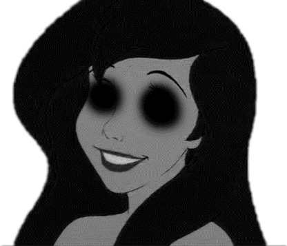 Creepy Scary Princess Ariel Littlemermaid Skull Tumblr - The Little Mermaid (416x357), Png Download