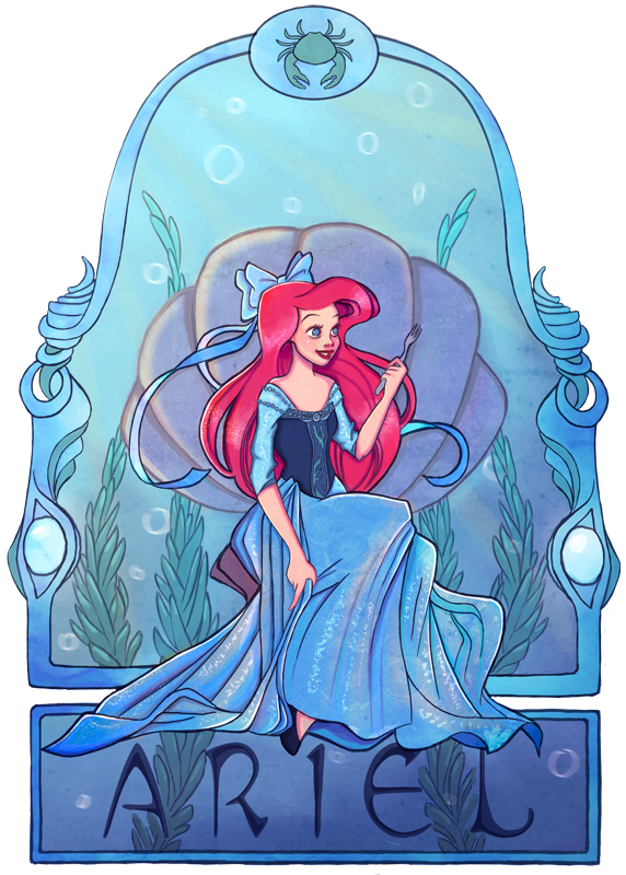 Between Earth And Sea By Celiarts On Deviantart Disney - Ariel (572x800), Png Download