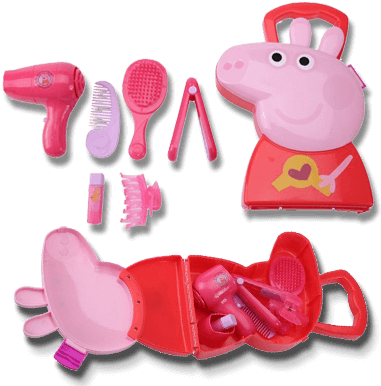 Tayo Yuzzestuche Pepa Pig - Peppa Pig Hair Case (446x395), Png Download