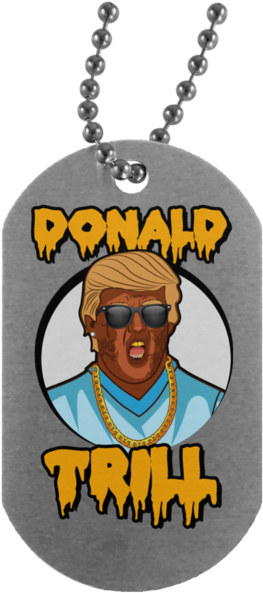 Donald Trill Andimoto Silver Dog Tag - Burr 1800 T-shirt (600x600), Png Download