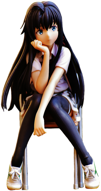 Girl, Sad, Chair, Sit, Thoughtful, Anime, View, Figure - Cartoon Bewafa (577x720), Png Download