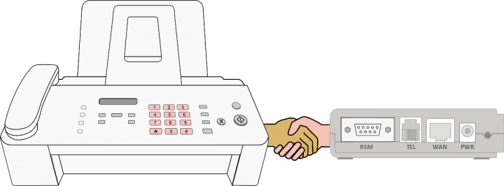 Faxing Over Voip With Adapter - Fax Machine Clip Art (720x266), Png Download