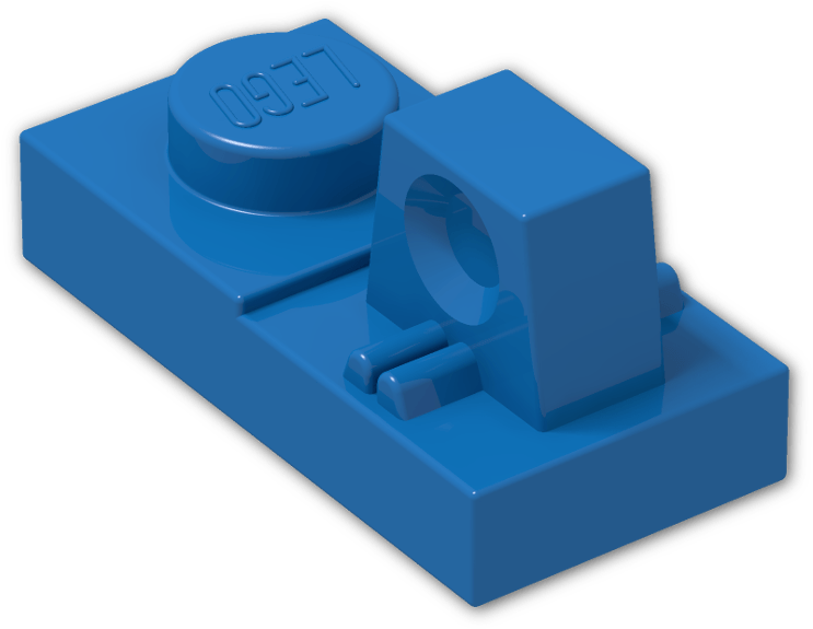 Hinge Plate 1 X 2 Locking With Single Finger On Top - Cobalt Blue (800x600), Png Download