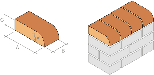 5 Single Bullnose Header On Flat - Brick (590x317), Png Download
