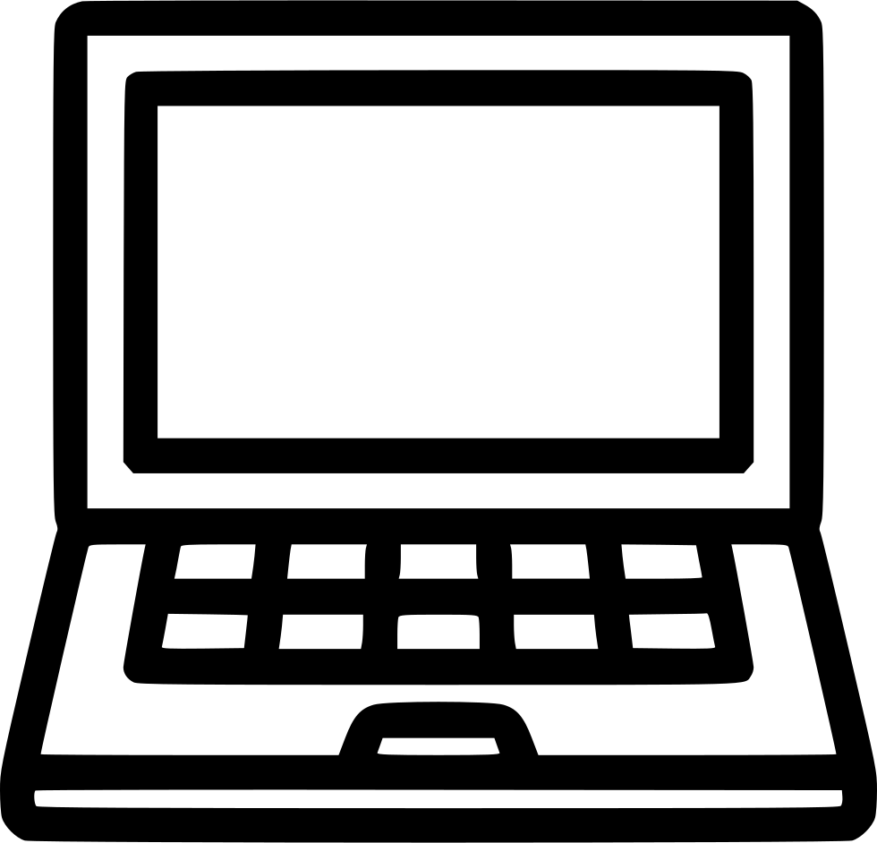 Laptop Comments - Laptop Black And White Icon (980x942), Png Download