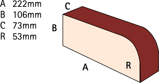 Single Bullnose Solid - Bullnose (606x317), Png Download