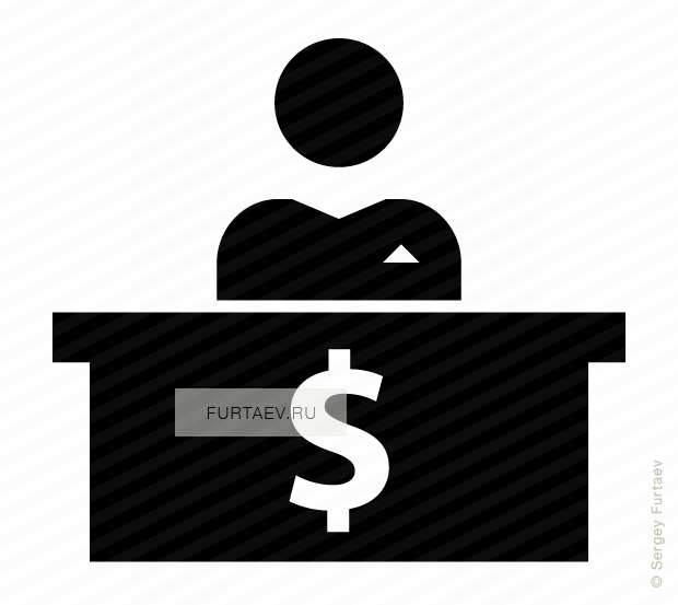 Vector Icon Of Man Sitting At Table With Dollar Sign - Banker Icon Png (620x553), Png Download