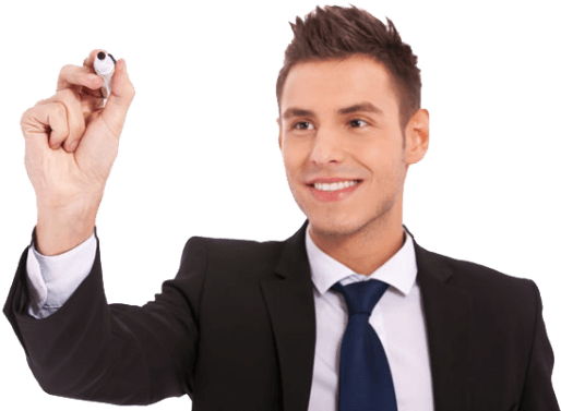 Business Guy With Marker (612x408), Png Download