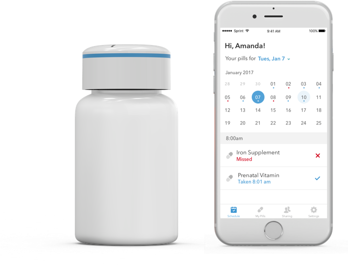 Smart Pill Bottle - Vitamin Bottle (800x600), Png Download