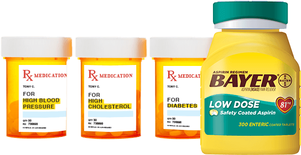 Bayer Low Dose Aspirin Bottle Next To Unmarked Prescription - Bayer Bayer Aspirin Regimen Low Dose Safety Coated (750x550), Png Download