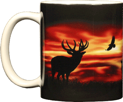 Twilight Elk Ceramic Mug - Mug (420x375), Png Download