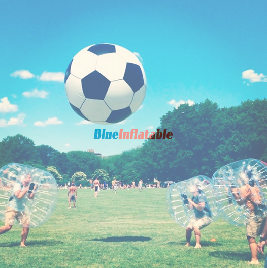 Half Coloured / Half Blue Bubble - Bubble Football (526x527), Png Download