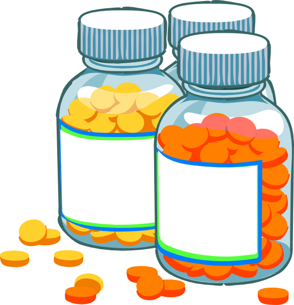 Blank Medicine Bottles Clip Art At Clker Com Vector - Pill Bottle Clipart (576x597), Png Download