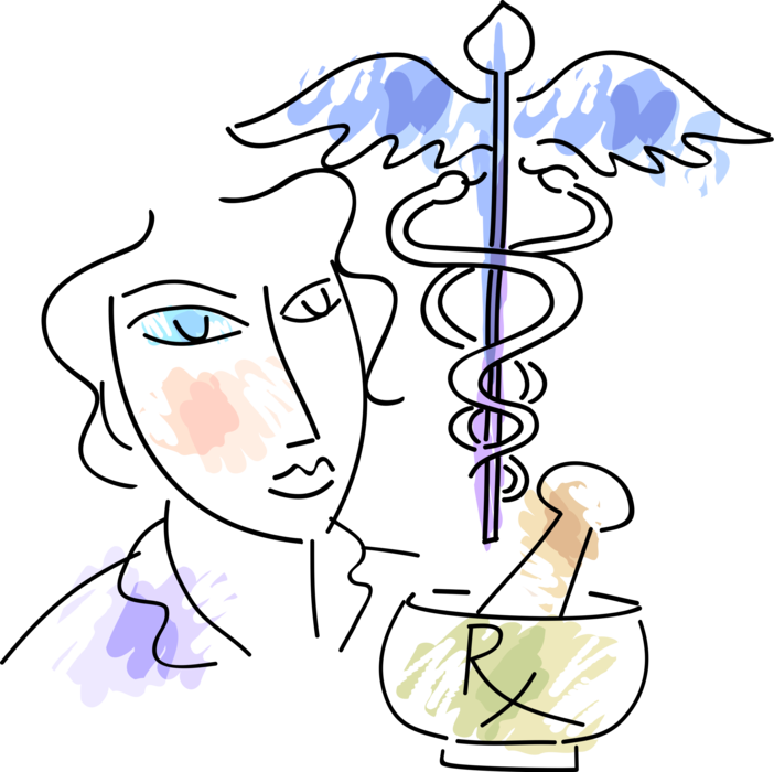 Vector Illustration Of Caduceus Symbol Of Health Care (702x700), Png Download