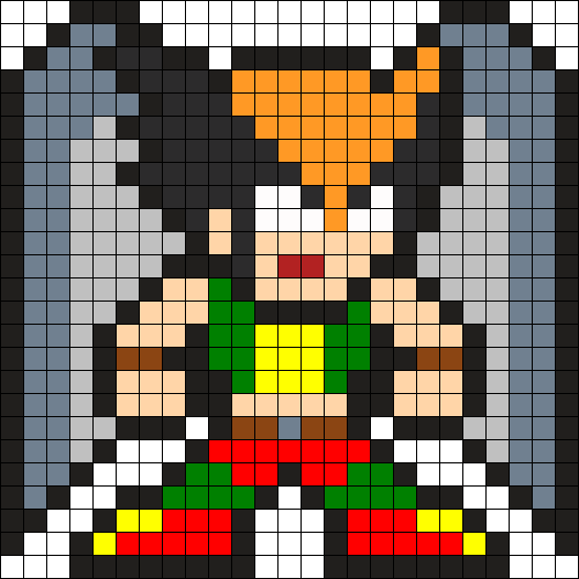 Hawkgirl Perler Bead Pattern / Bead Sprite - Bead (526x526), Png Download