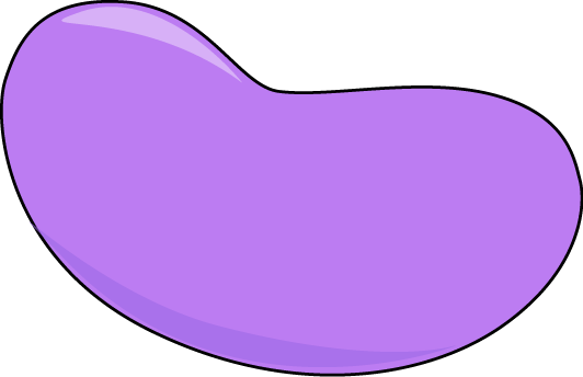 Purple Jelly Bean With A Black Outline - Jelly Bean Clip Art (532x344), Png Download