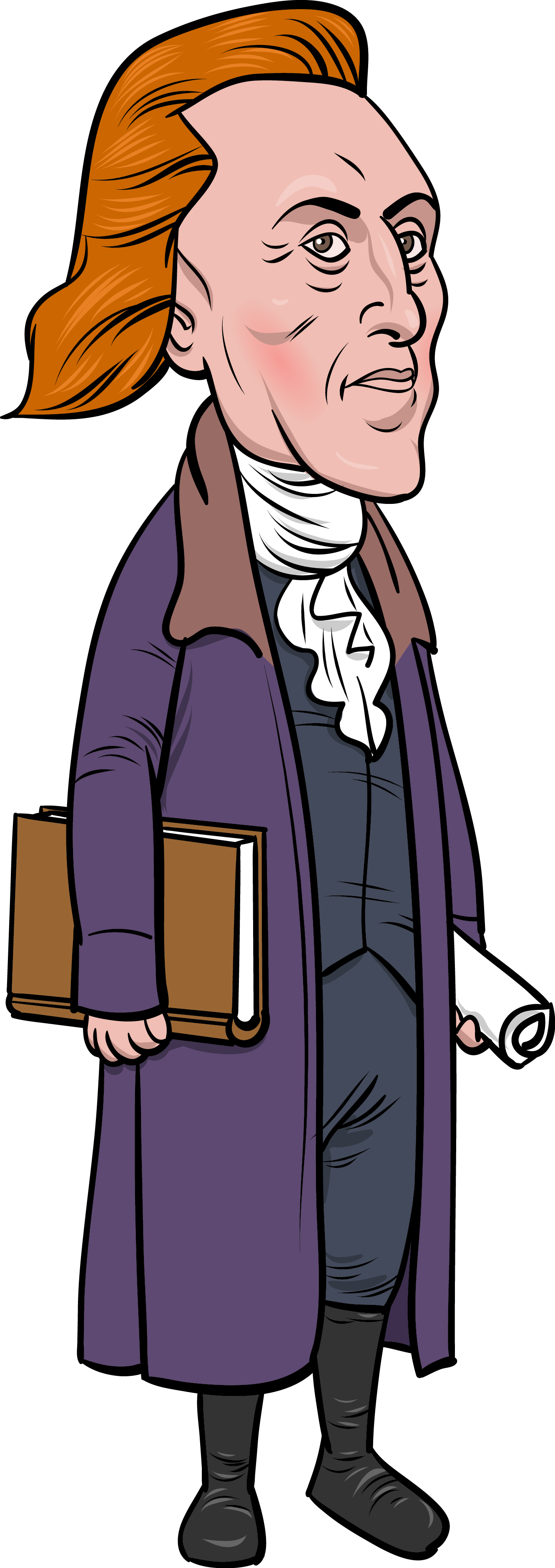 Declaration Of Independence Clipart Revolutionary War - Thomas Jefferson Cartoon (1331x3762), Png Download