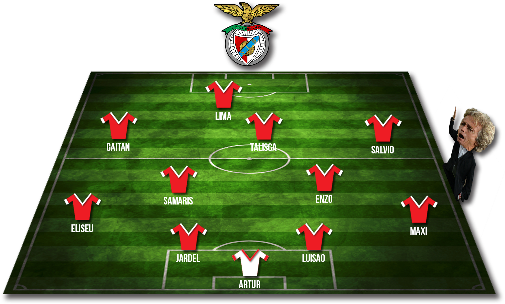Benfica Starting Line Up - Benfica Starting 11 2016 (1920x1080), Png Download