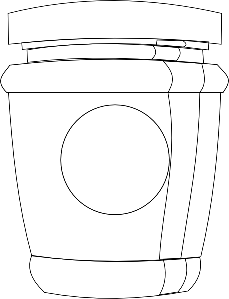 Jam Jar Outline With Label - Jam (456x596), Png Download