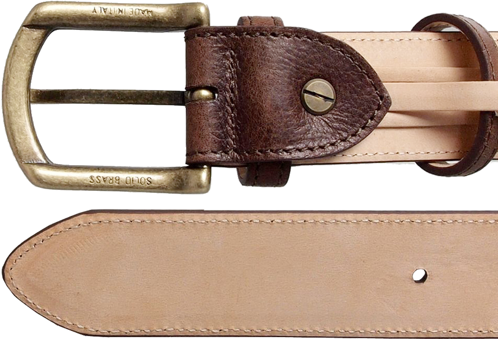 35 Mm Antiquated Full Grain Leather Belt Brown Mens - Belt (1024x1027), Png Download