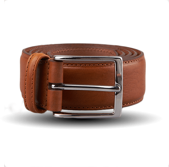 Tan Tumbled Leather Belt - Buckle (562x562), Png Download