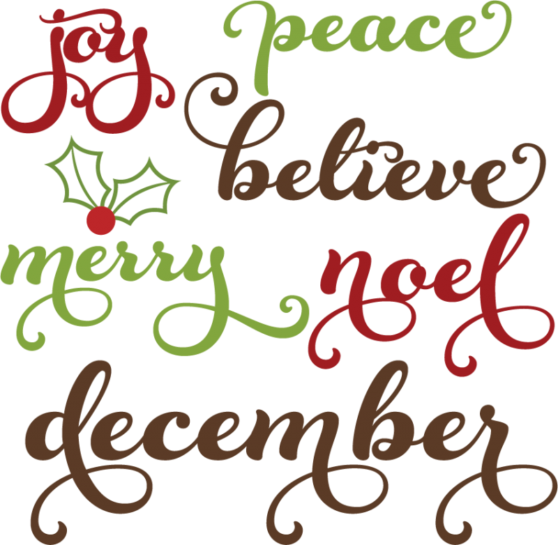 Word Christmas Clipart - Christmas Words Svg (800x782), Png Download