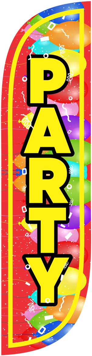 5ft Party Feather Flag Balloons - Lookourway Party Feather Flag Complete Set With Pole (1280x1280), Png Download