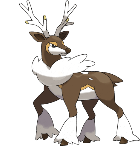Sawsbuck Winter Pokédex - Pokemon Sawsbuck Inverno (469x489), Png Download