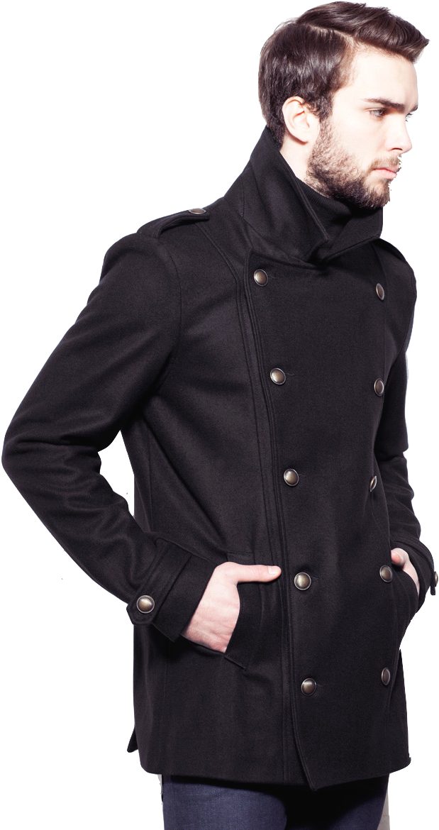 Mens Winter Coat - Trench Coat Png Man (870x1186), Png Download