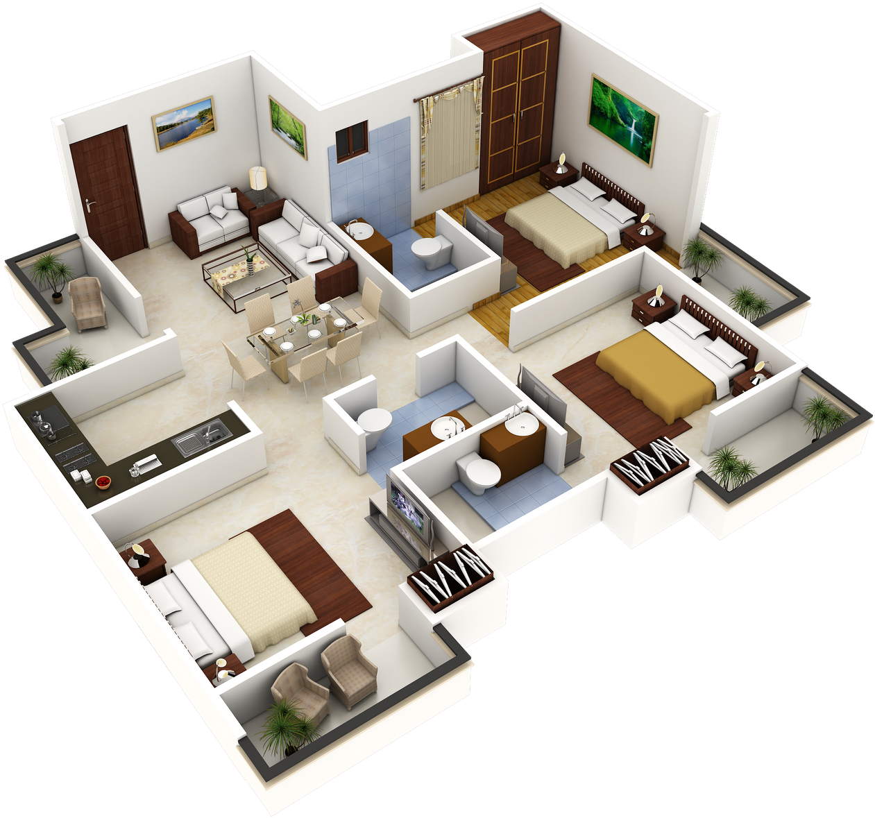 Tiny House Plans For Sale Google Search Floor Plans - 3d Floor Plan Png (1600x1200), Png Download