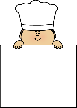 Blank Sign Chef Clip Art - Chef With A Sign Png (321x447), Png Download