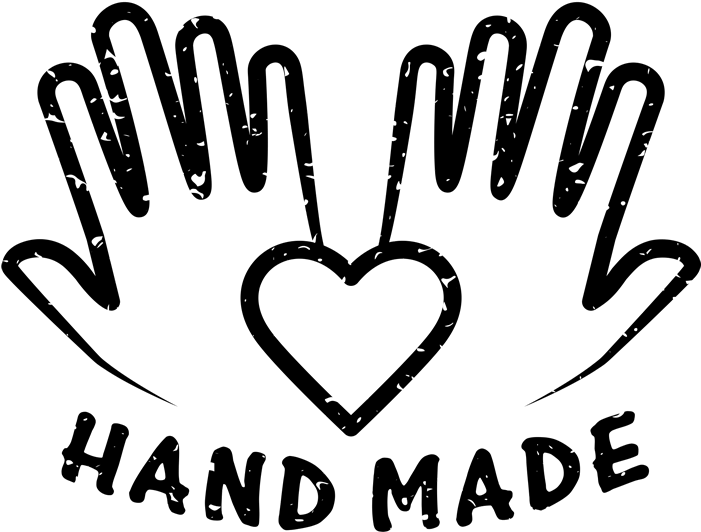 Handmade Rubber Stamp With Handprints - Heart (700x540), Png Download