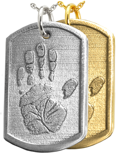 Wholesale 3d Handprint Dog Tag Remembrance In Silver - 3d Handprint Dog Tag Keepsake Jewelry (500x500), Png Download