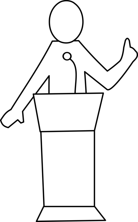 Podium Download Public Speaking Computer Icons - Speaking At A Podium Clipart (468x750), Png Download