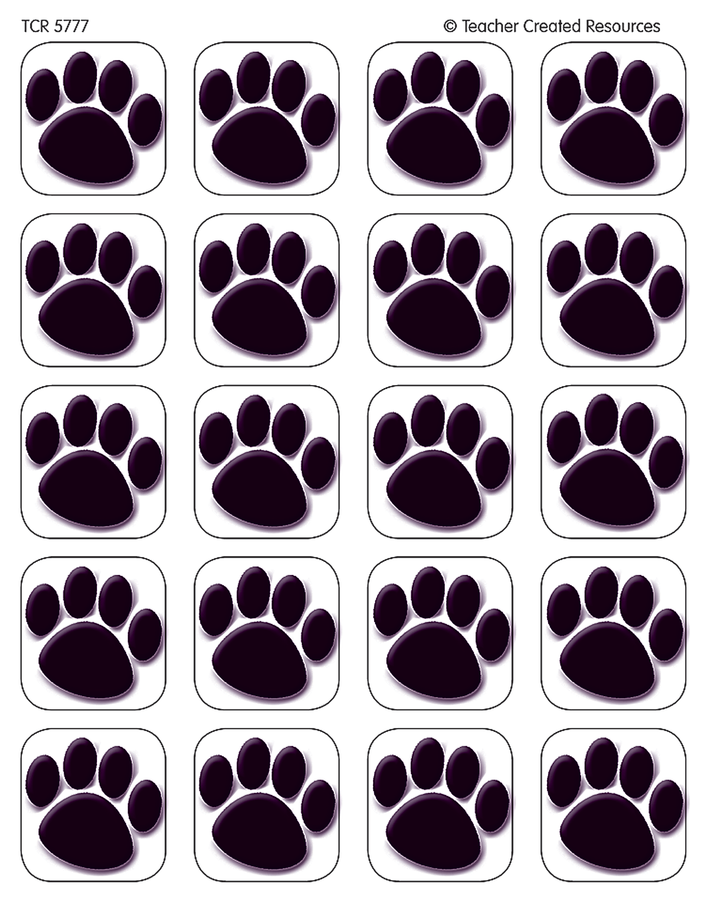 Tcr 5777 Black Paw Print Stickers - Blue Paw Prints (900x900), Png Download