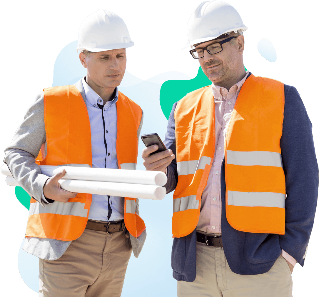 Construction Time Tracking Software - Homme Sur Chantier (1303x1060), Png Download