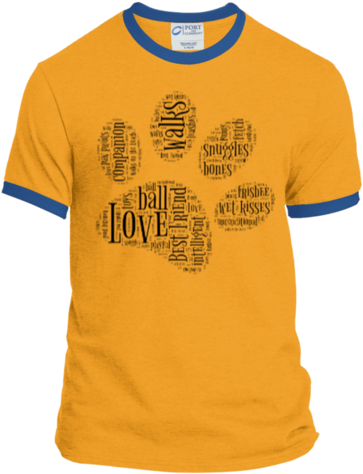 Black Paw Print Word Cloud Personalized Ringer Tee - Letters Fraternity T Shirt (480x480), Png Download