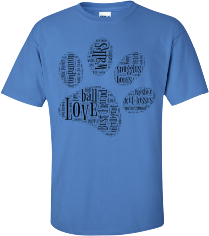 Black Paw Print Word Cloud Ultra Cotton T-shirt - T-shirt (480x480), Png Download