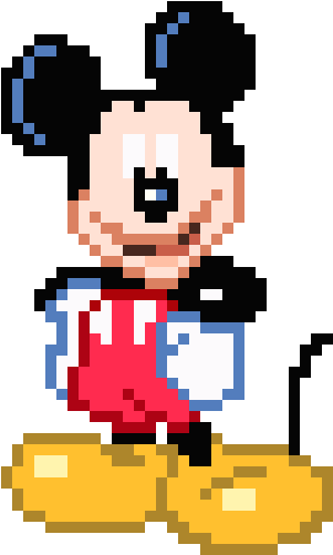 Mickey Mouse - Disney Mickey Mouse Pixel Art (330x520), Png Download