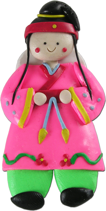 Memo Holder Of 10 Pcs 09 - Korean Doll (365x700), Png Download