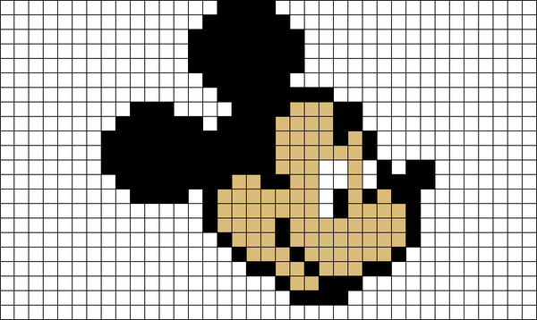 Brik Pixel Art On Twitter - Mickey Mouse Pixel Art (600x358), Png Download
