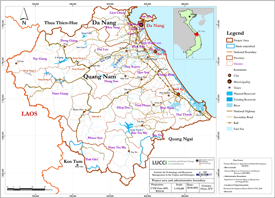 Land Use And Climate Change Interactions In Central - Map (1024x789), Png Download