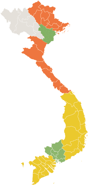 Proficiency By Region And City - North South And Central Vietnam (834x834), Png Download