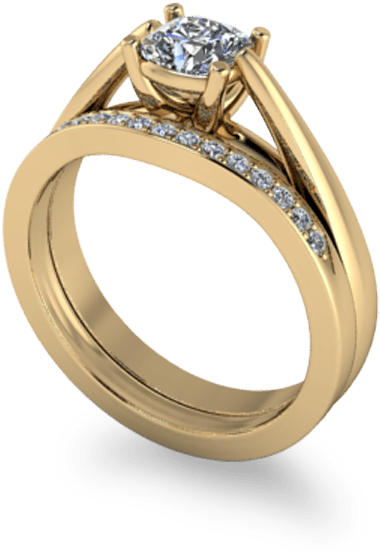 Traditional Yellow Gold Wedding Set - Traditional Engagement Rings Yellow Gold (600x600), Png Download