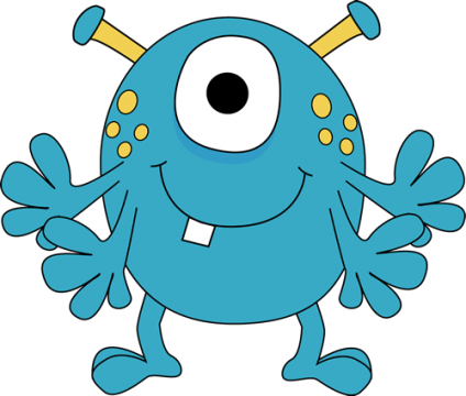 Blue Monster Fantasy - Blue Monster Clipart (424x360), Png Download