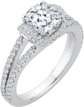 18k White Gold Engagement Ring Cau0184ek 37w - Tacori 300-2cu Engagement Ring (600x450), Png Download