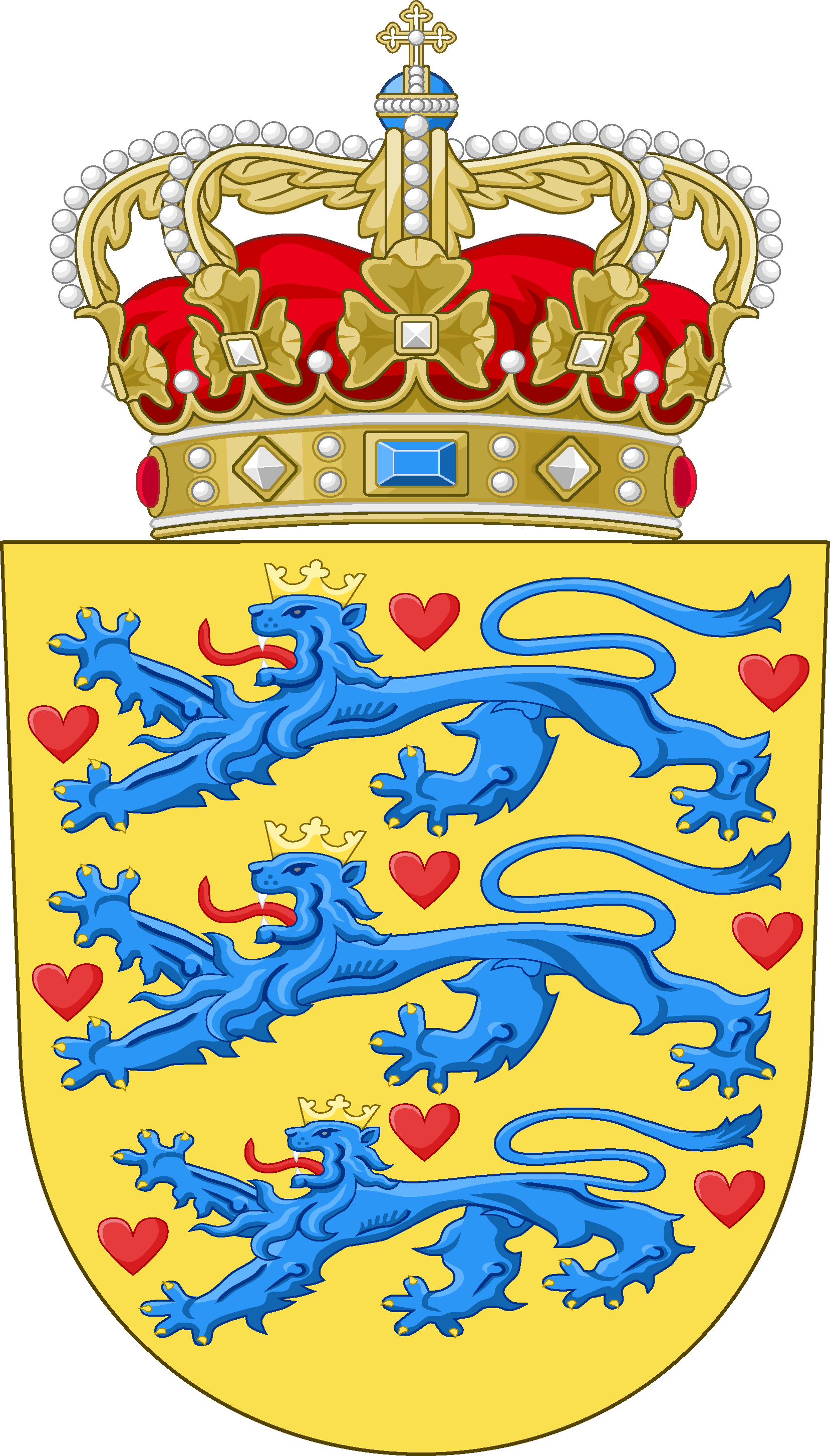 Denmark Flag [danish] - Christian Ix Of Denmark Coat Of Arms (1657x2905), Png Download