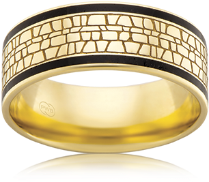 Black Is Bold Spectrum 9ct Gold Wedding Ring - Wedding Ring (350x350), Png Download